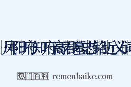 凤阳府知府高君墓志铭近义词是什么意思的图片